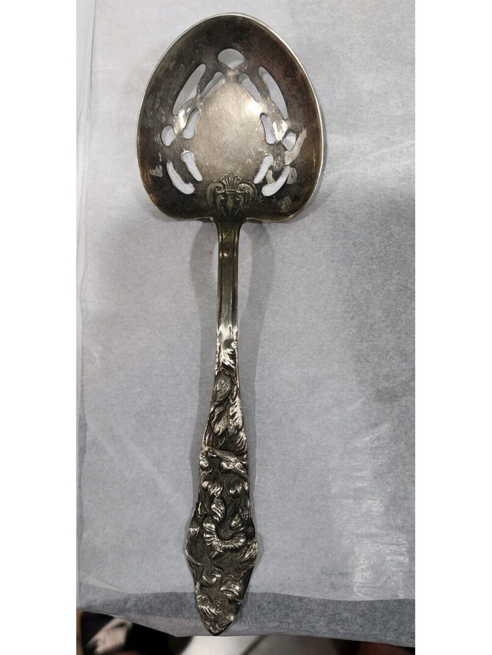 Vintage Raimond Silverplate Tomato Cranberry Pierced Serving Spoon Server Italy